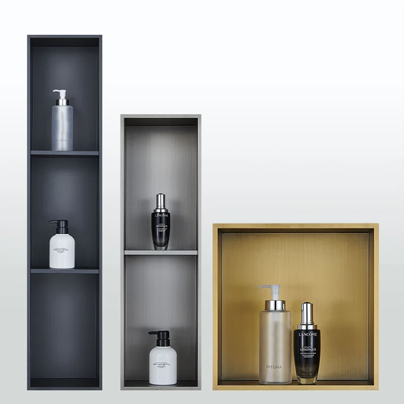 Настенные шкафы различных цветов на заказ, встроенные шкафы для ванной комнаты из нержавеющей стали 304, антикоррозийная квадратная ниша для ванной комнаты