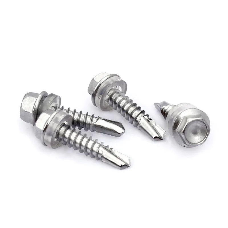 Factory Wholesale Stainless Steel Flange Hex Washer Head Self Drilling Type Metal Screws For Roofing