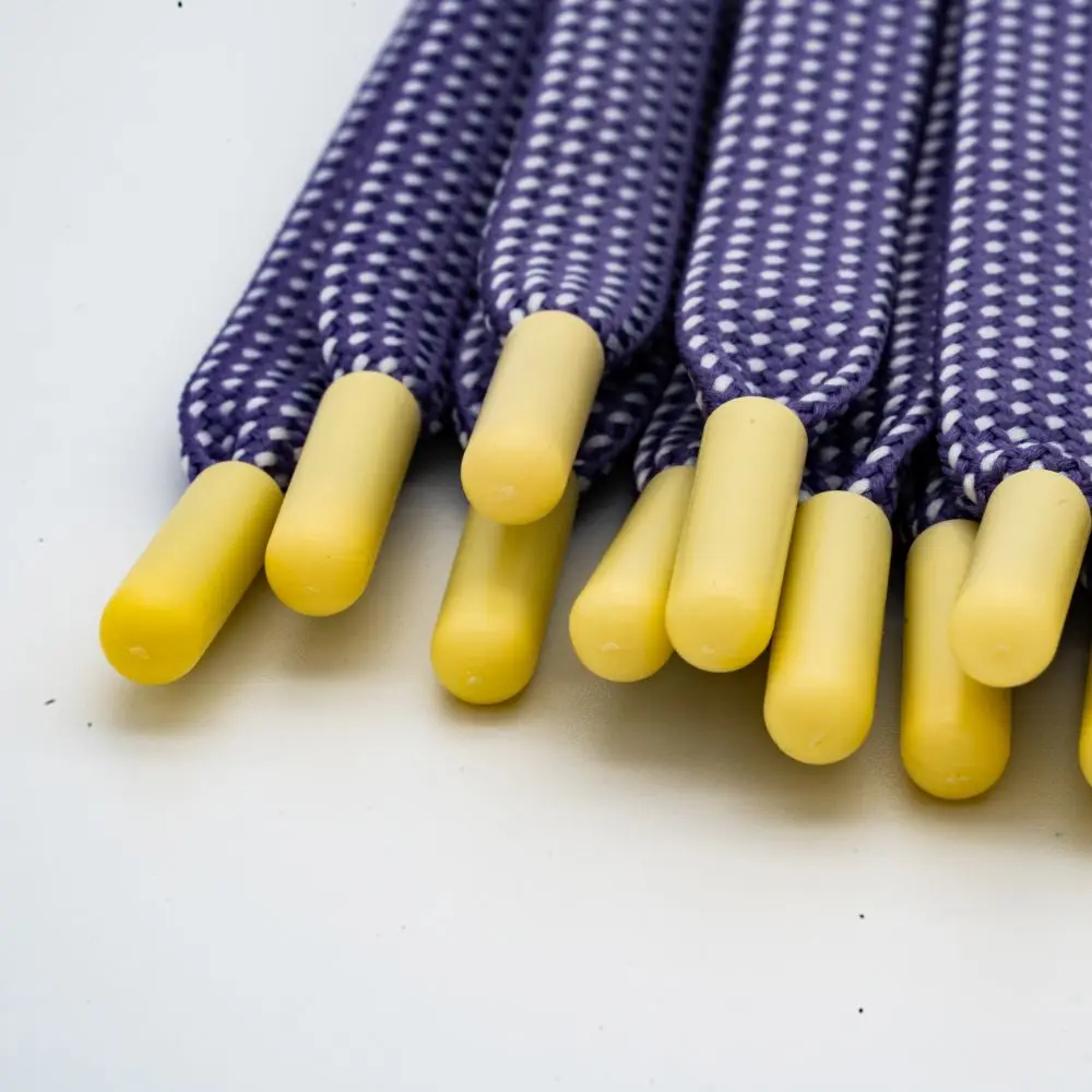 Good price of new design sneaker rubber round cotton shoelace decoration metal tip