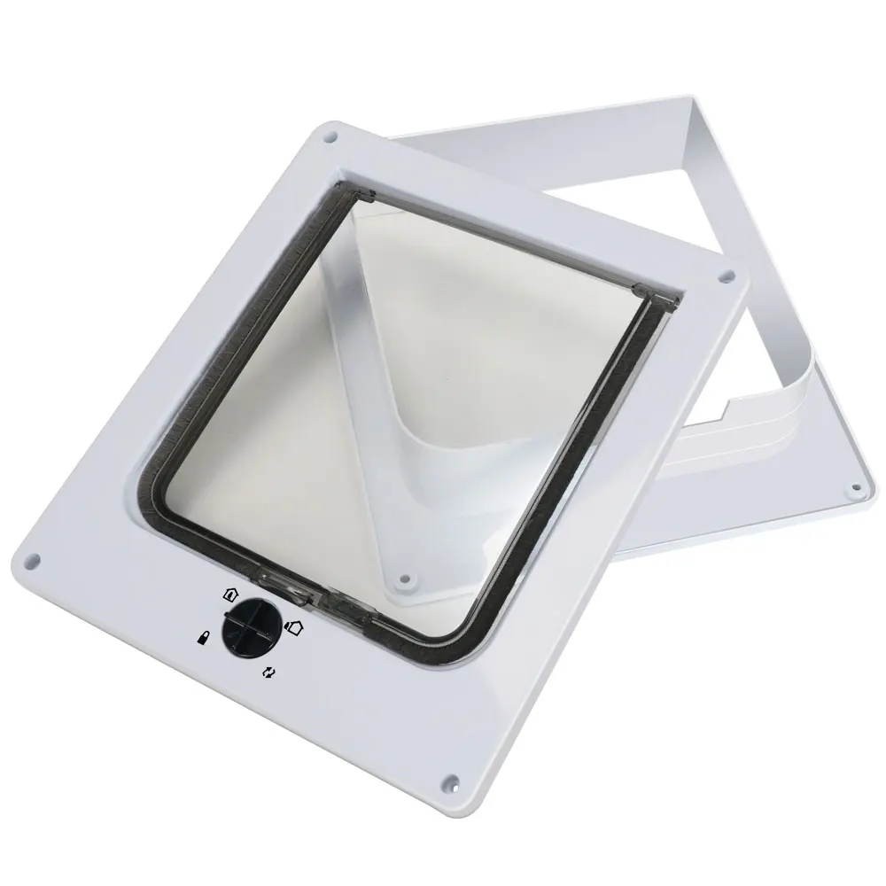 Upgraded 2020 Best Selling ABS Pet Cat Door Pet Flap Interior 4 Ways Locking Magnetic Home Dog Cat Door