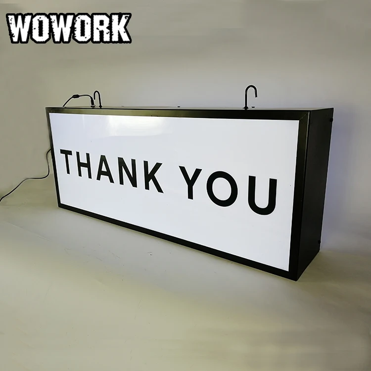 2024 WOWORK outdoor led aluminum advertising wall hanging front shop sign letter light box for store window display