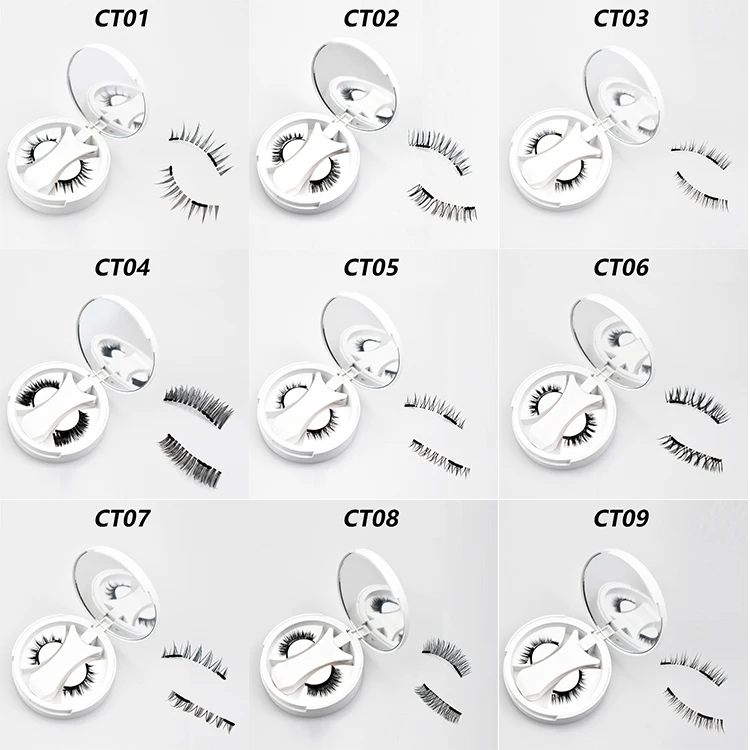 Wholesale Private Label Portable Magnetic Suction Reusable  Magnetic Clip Eye Lashes Set Quantum Magnetic Lashes with Applicator