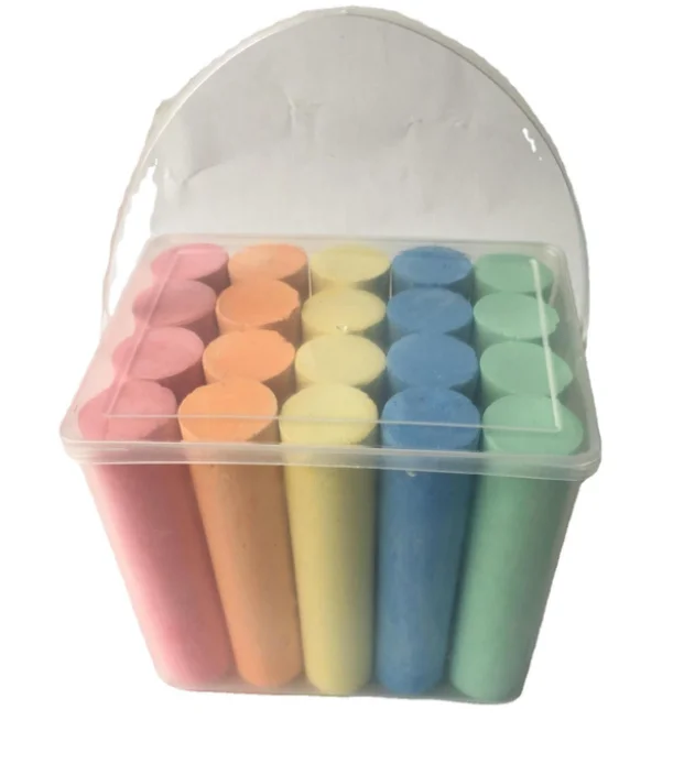 Best Quality Eco-Friendly Dustless School Students Kids Drawing Customized Logo Plastic Barrel Jumbo Sidewalk Chalks
