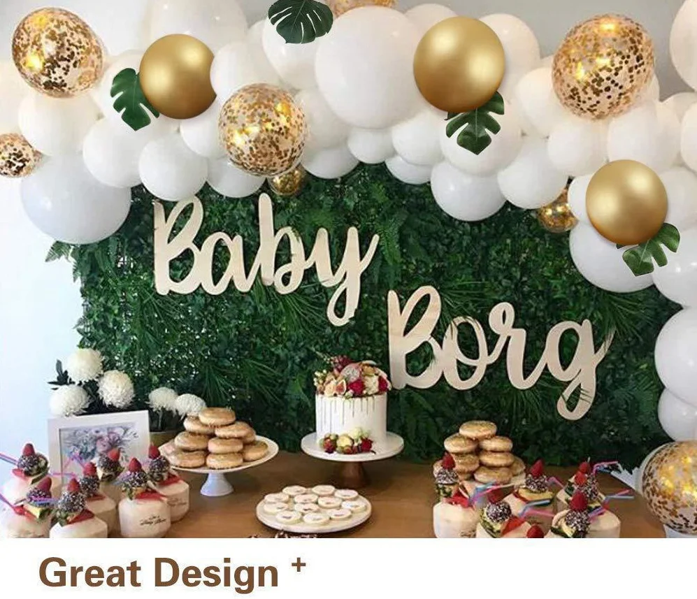 Wedding Birthday Party decoration White and Gold Balloons Arch Kit Party Garland Kit Balloon set decoration supplies