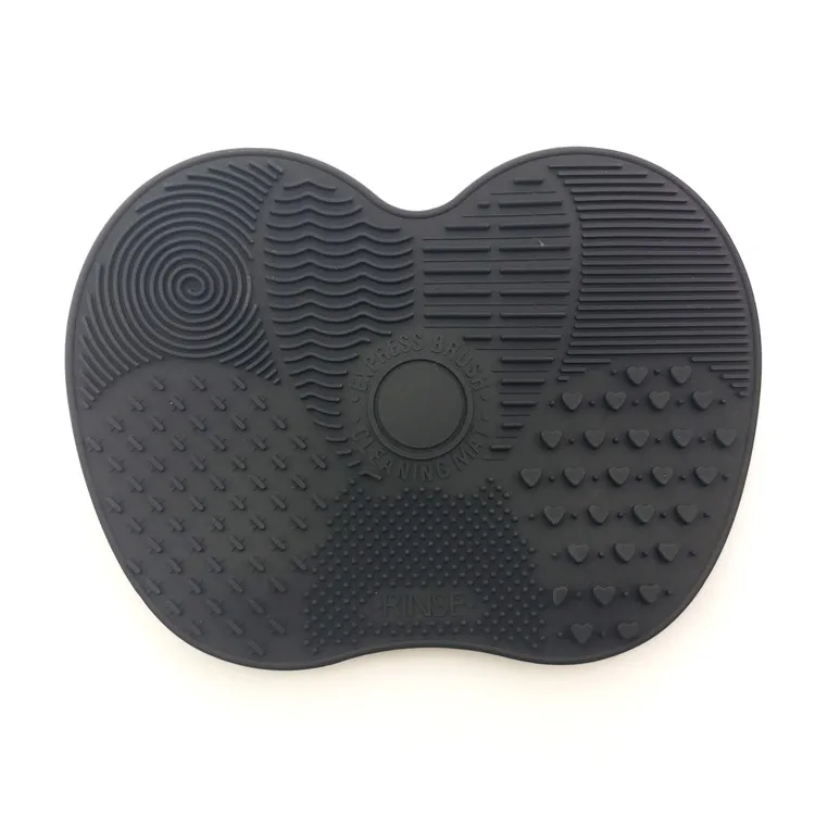 Silicone Heart Shape Multi Texture Surface Cosmetic Makeup Brush Cleaner Pad Mat Cleaning Washing Scrubber Tools