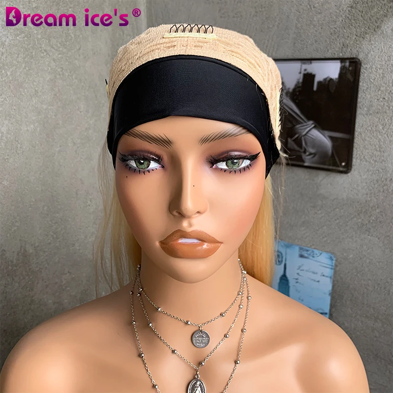 Wholesale 613 Honey Blonde Brazilian Straight Human Hair Headband Wigs Glueless Pre Plucked Remy 150% Density For Black Women
