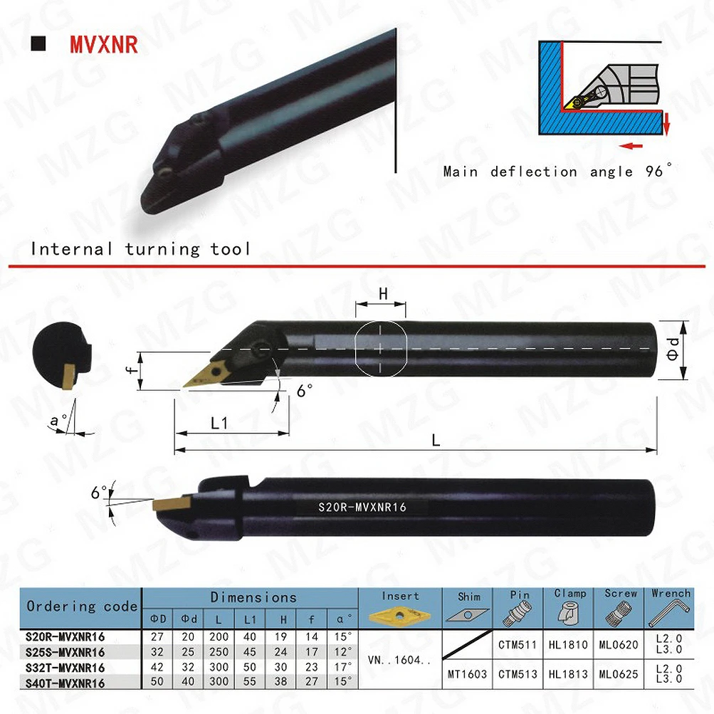 Maifix 32 40 20mm  MVXNR CNC Lathe Machine MVXNR Cutter VNMG Inserts Internal Turning Boring Tool Holders