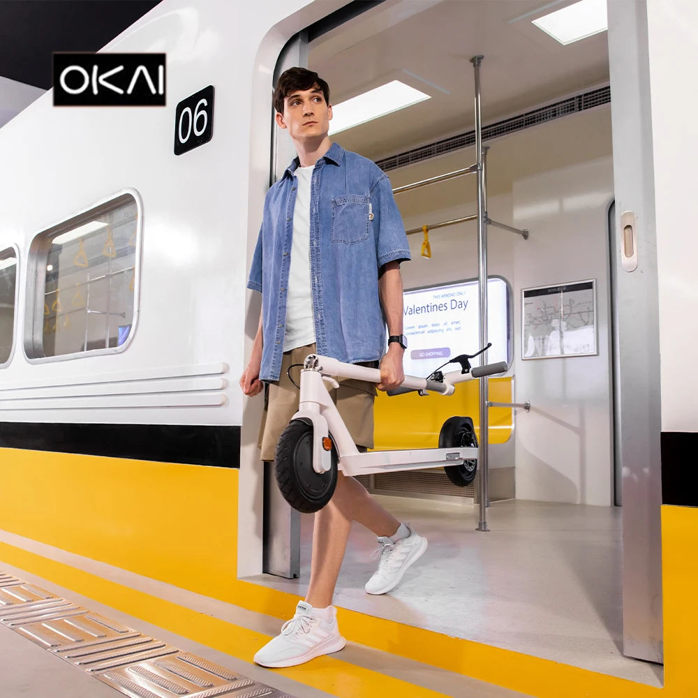 OKAI 2021 Hot Sale ES10 9.' Fat Tires 25Km/h  Foldable Electric Scooter