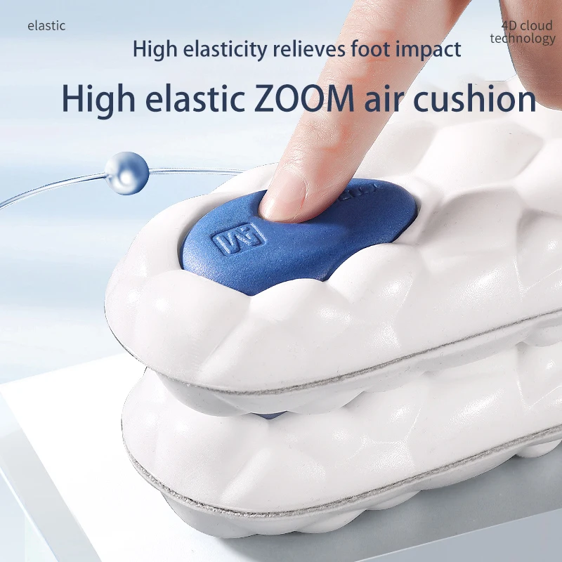 High elastic sweat shock absorbing insoles zoom air cushion breathable soft comfortable air vent anti slip anti sprain shoe pads