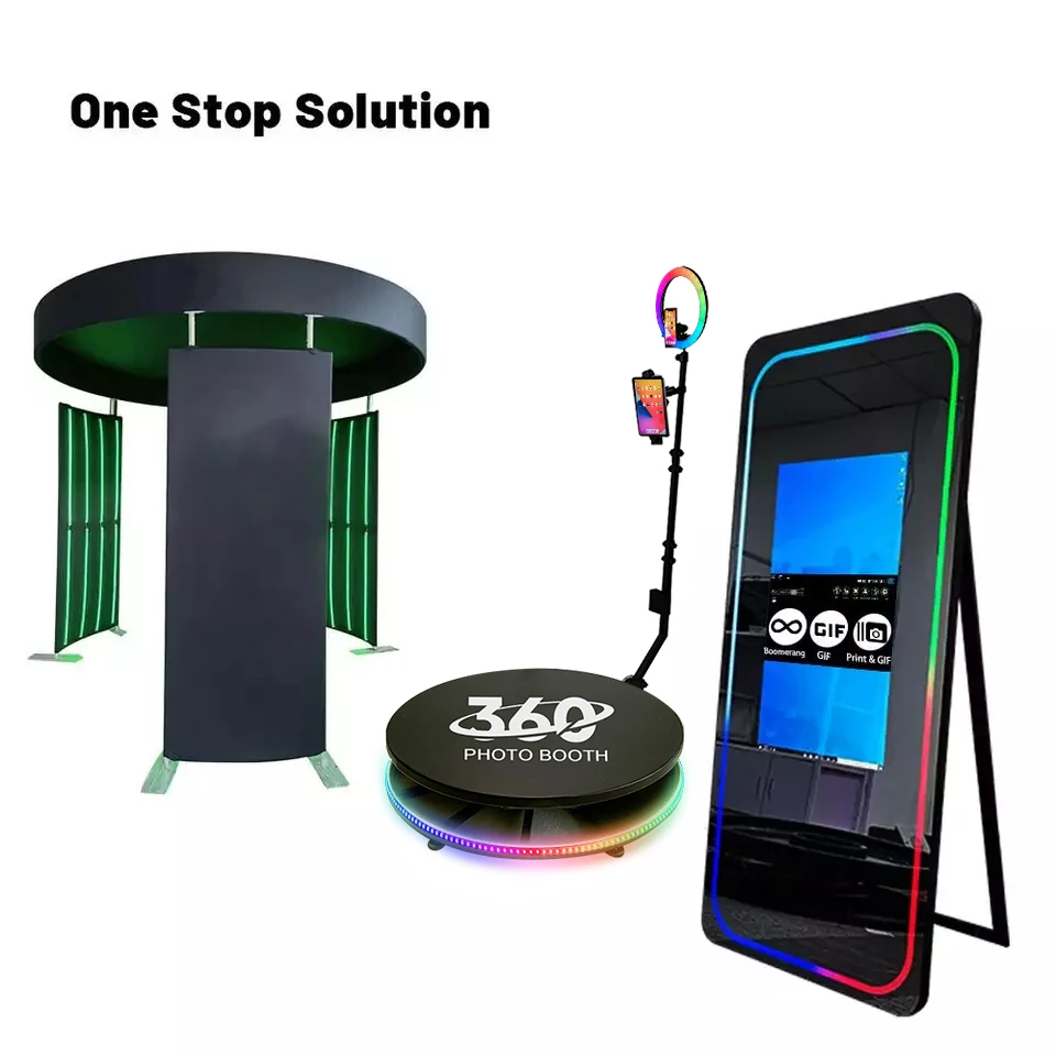 digital based oval led ipad photo booth shell drop shipping stand ring light tablet kiosk foldable portable faceplate wedding