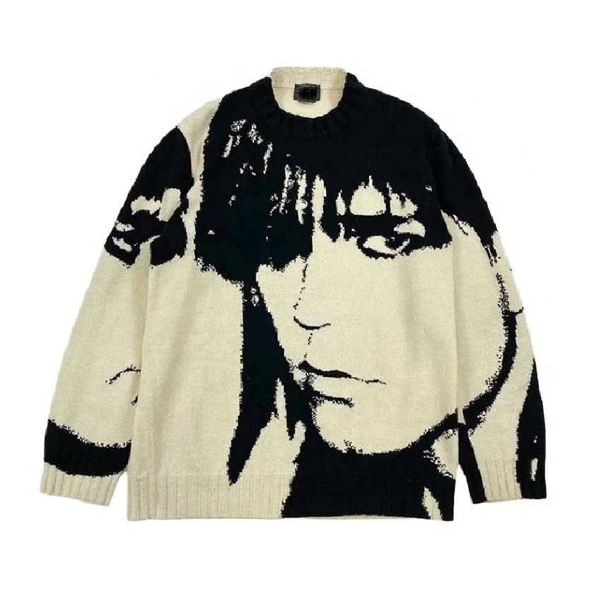 Wholesale Mens Jacquard Acrylic Cotton Knit Sweater Custom