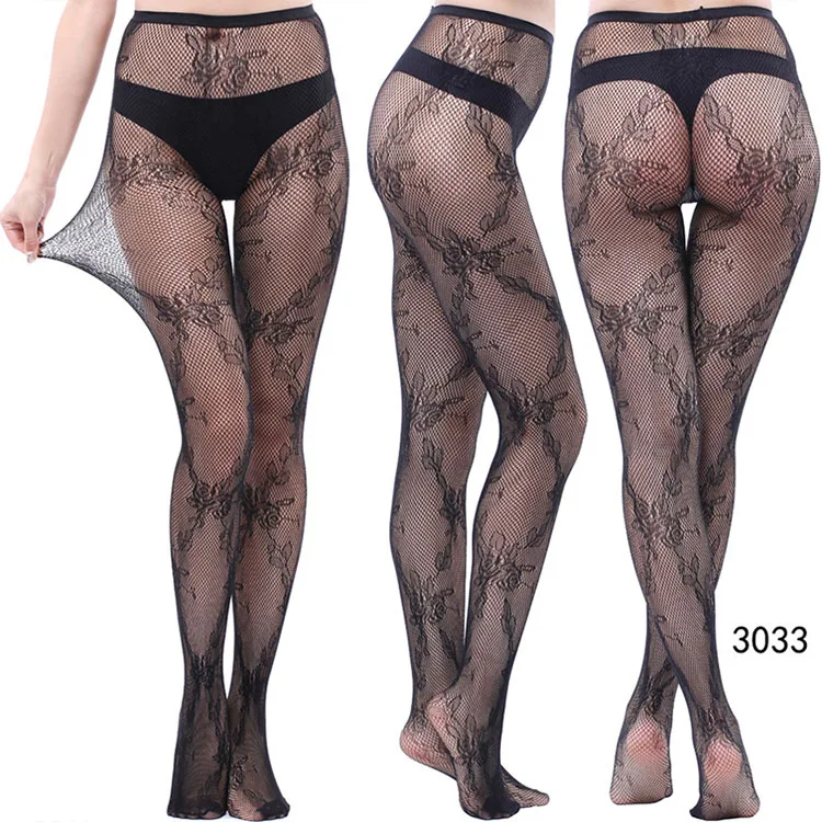 Sxx31 Tattoo Lace Hollow Totem Small Pantyhose Female Tornado Mesh Socks 9