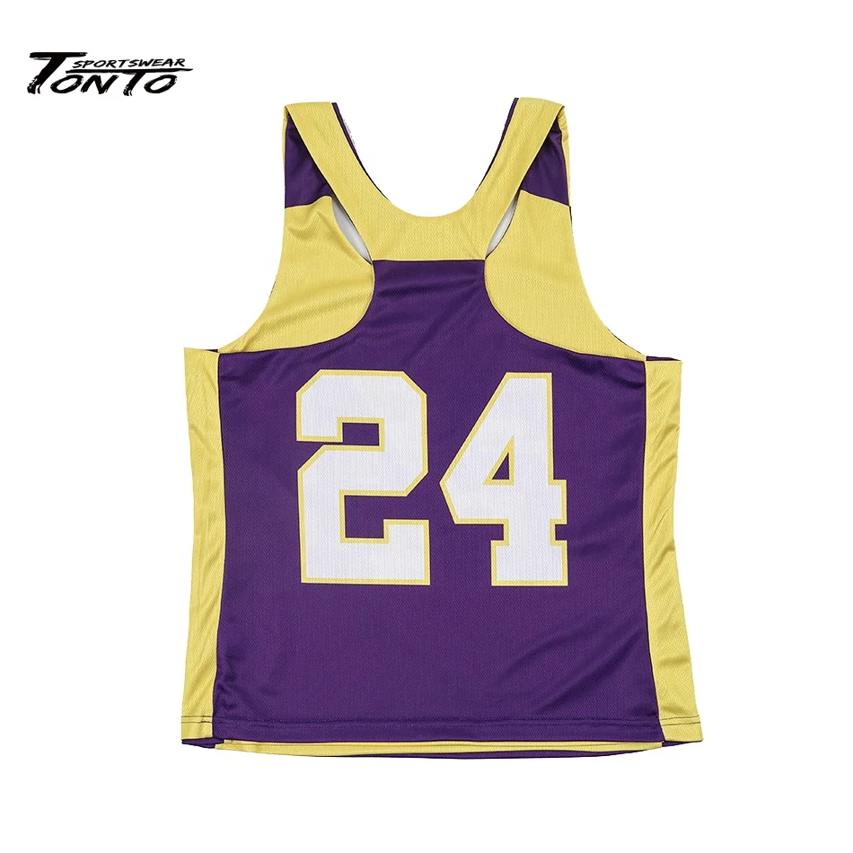 Custom made women reversible cheap dye sublimation printing lacrosse pinnies uniforms