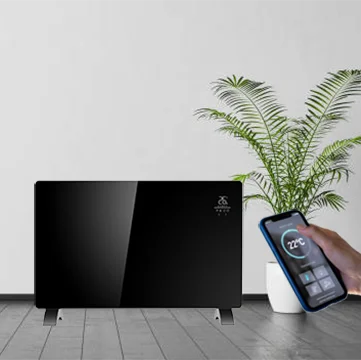 Touch LED  Big Display Electric Home Convector Wall Mounted Glass Panel Heater in Living Room