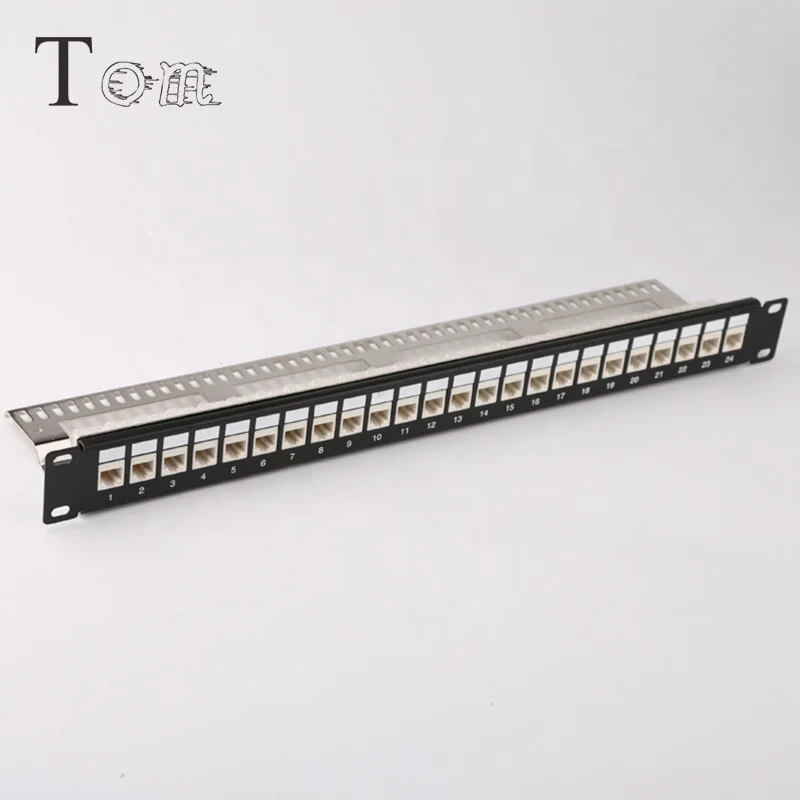 TOM-PN-02-N18 Cat6 24 порты UTP патч панель 24 пустой и 24 cat6 keystone jack патч панель