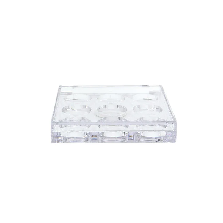 Popular Eye Shadow Box New Transparent Makeup Package 9 Plaid Acrylic Square Eye Shadow Box
