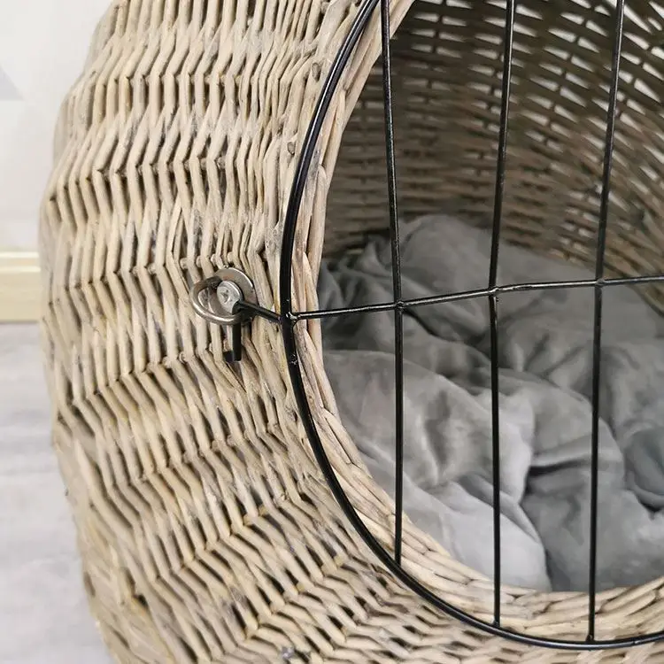 Wicker Pet Tent Cat Dog House Pet Dog Tent Bed House Wicker Pets Home House