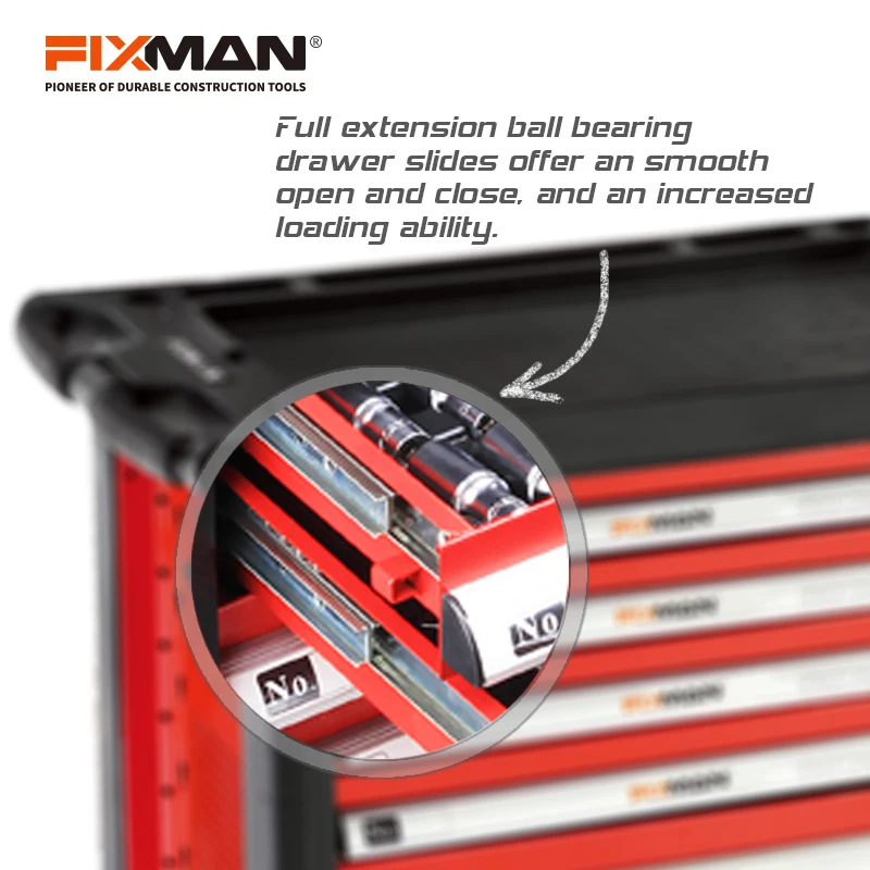 FIXMAN Professional 10-Drawer Metal Rolling Tool Cabinet On Wheels