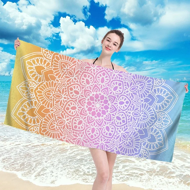 Sports sweat  beach towel thick velour towel microfiber coral fleece beach sports towel quick dry