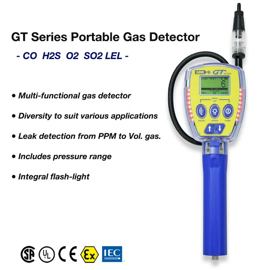  Портативный газовый монитор GT44 GT серии PPM LEL и объема метана легковоспламеняющегося