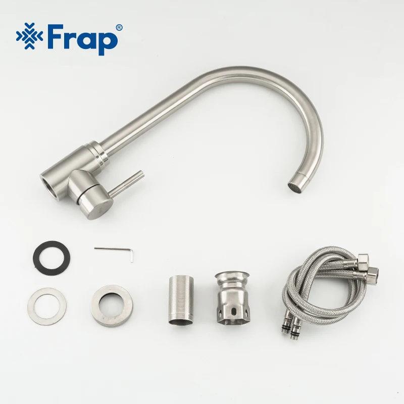 
Frap Brushed Hot Cold SUS 304 Kitchen Faucet 