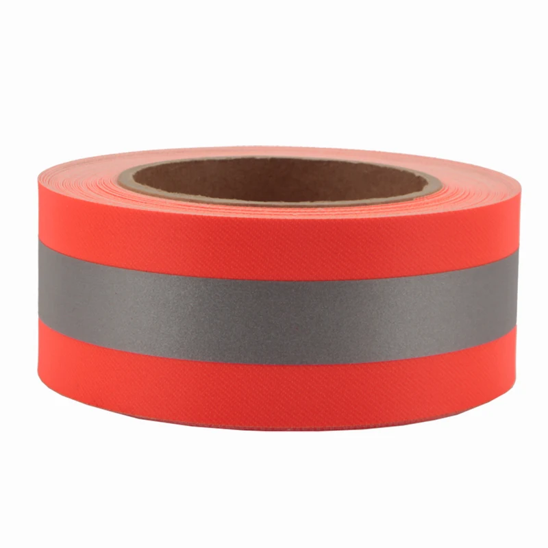 Flame retardant orange silver orange aramid reflective fabric