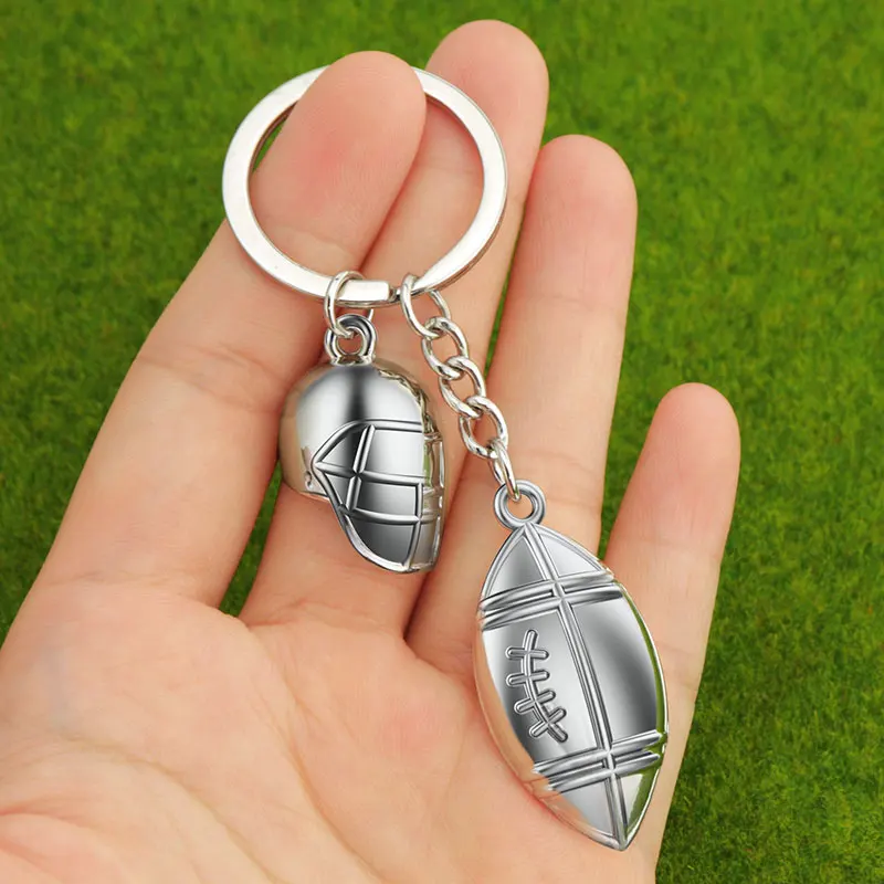 Creative Mini 3D Sport Ball Keychain Rugby Baseball Football Keyring Pendants for Car Key Holder Handbag Decor Jewelry Gifts