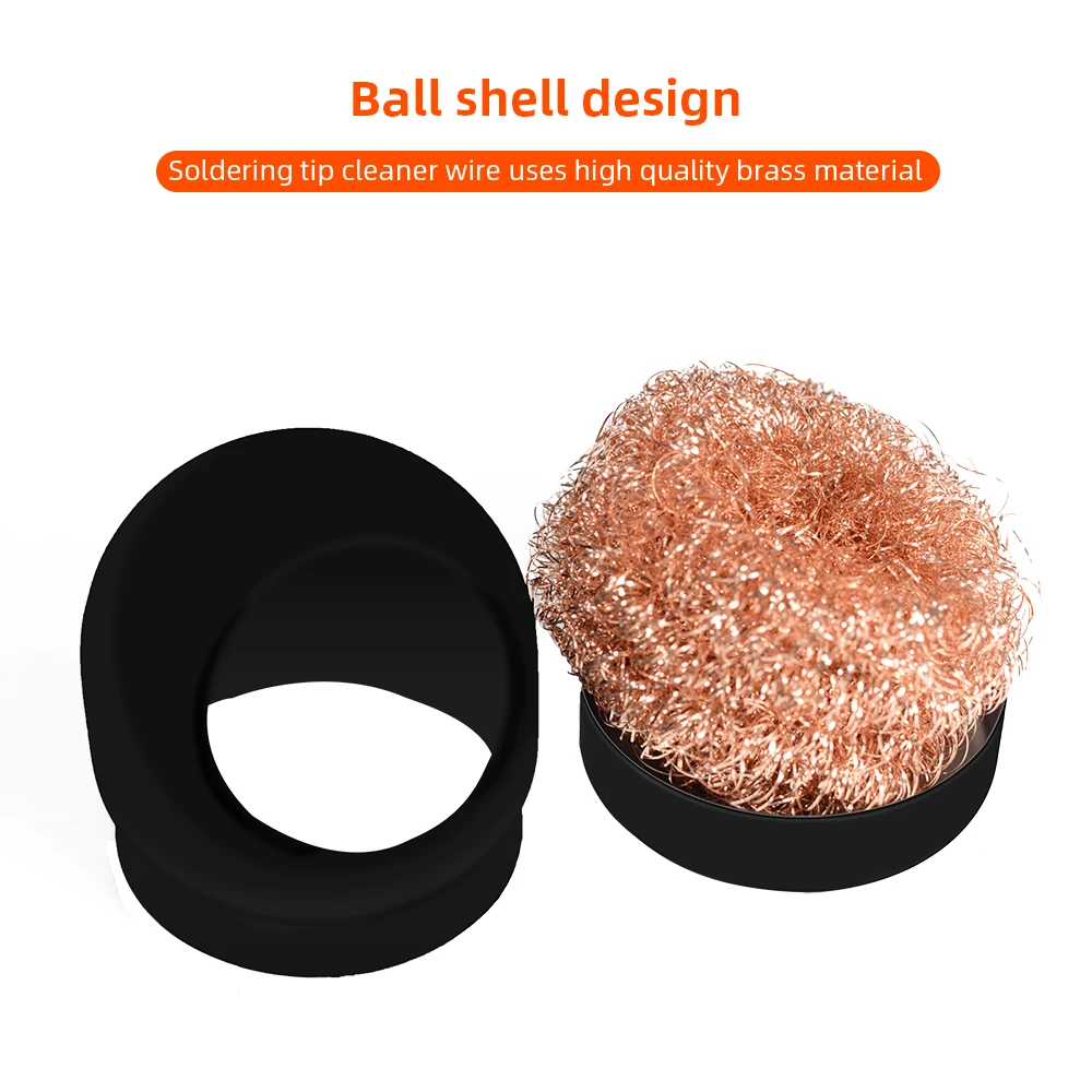 Metal ball shell design brass wire soldering iron tip stand station base cleaner reduces the rate of oxide accumulation
