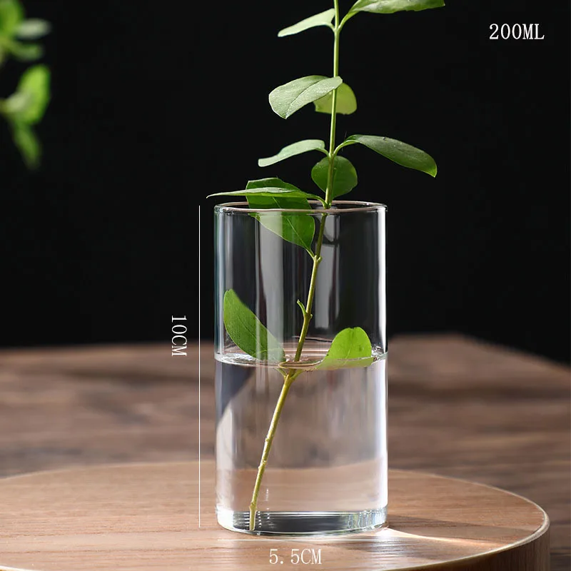Cylinder tube transparent borosilicate lamp shade decorative glass vases 10cm/20cm/30cm for home wedding decoration