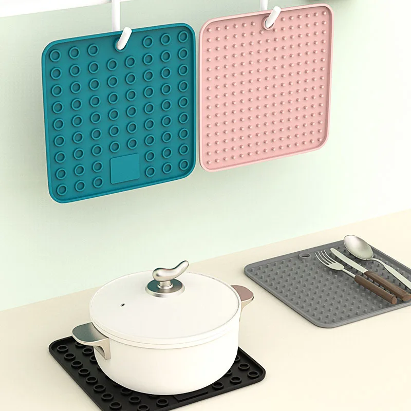 Hot Wholesale Durable Insulation Pad Heat Resistant Pot Holders Hot Pads Mat Silicone Trivet Mat For Kitchen Gadget