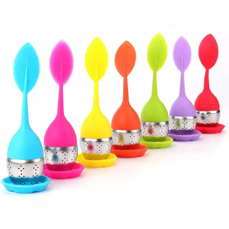 Silicone Infuser Loose Tea Leaf Strainer  Filter With Silicone Mat