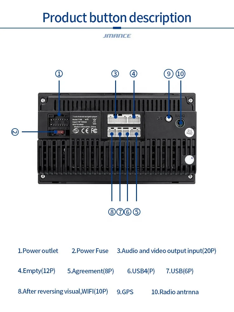  7 дюймов универсальный автомобильный GPS навигации радио зеркало заднего вида Android 8 1 4-х ядерный + 16 гб wi fi пульт дистанционного управления для цены по прейскуранту завода-изготовителя