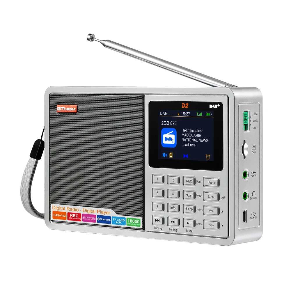 Цифровой радиоприемник ETST 300 401 DAB + с поддержкой TF MP3-плеера с разъемом для наушников 3,5 мм, карманный перезаряжаемый FM-радио
