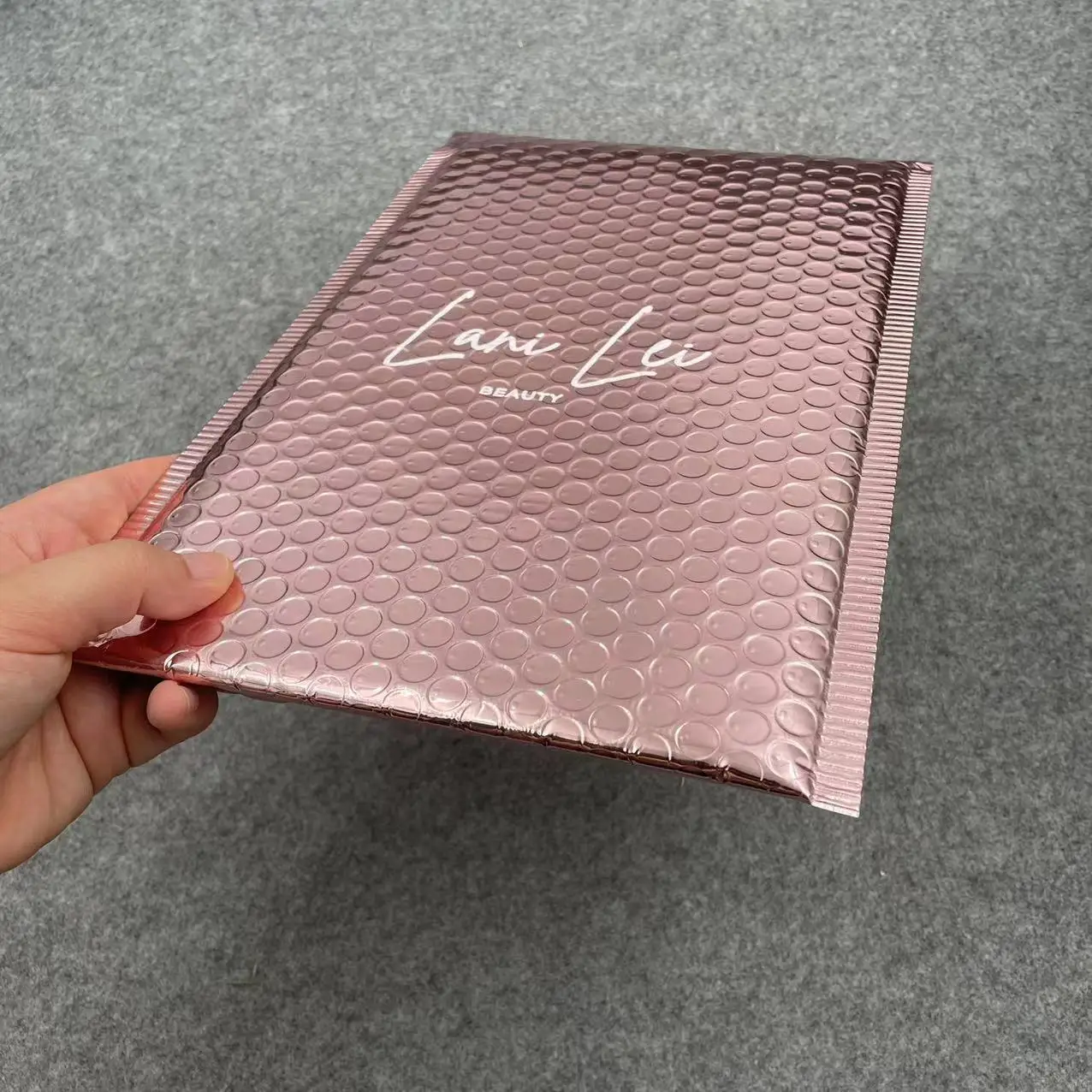 Courrier bags Custom Logo Printed Poly Bubble Mailers Padded Envelopes rose gold bubble mailer