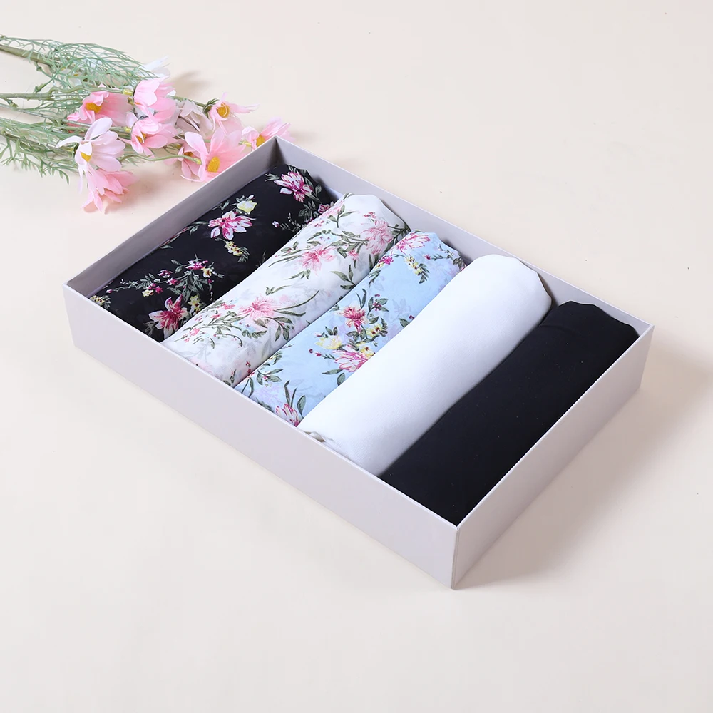 Customizable Pearl Chiffon Hijab Scarf Long Ethnic Floral Foulard Women Dotted Shawl Customized Logo Printed Durable Polyester