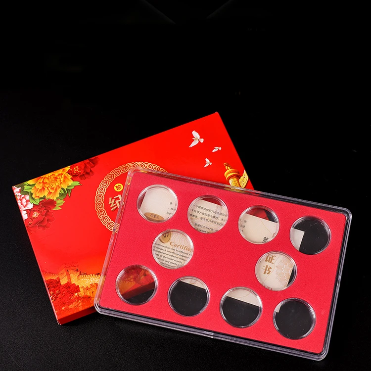 Made in China paper plastic commemorative coin display box of plastic to safe coins