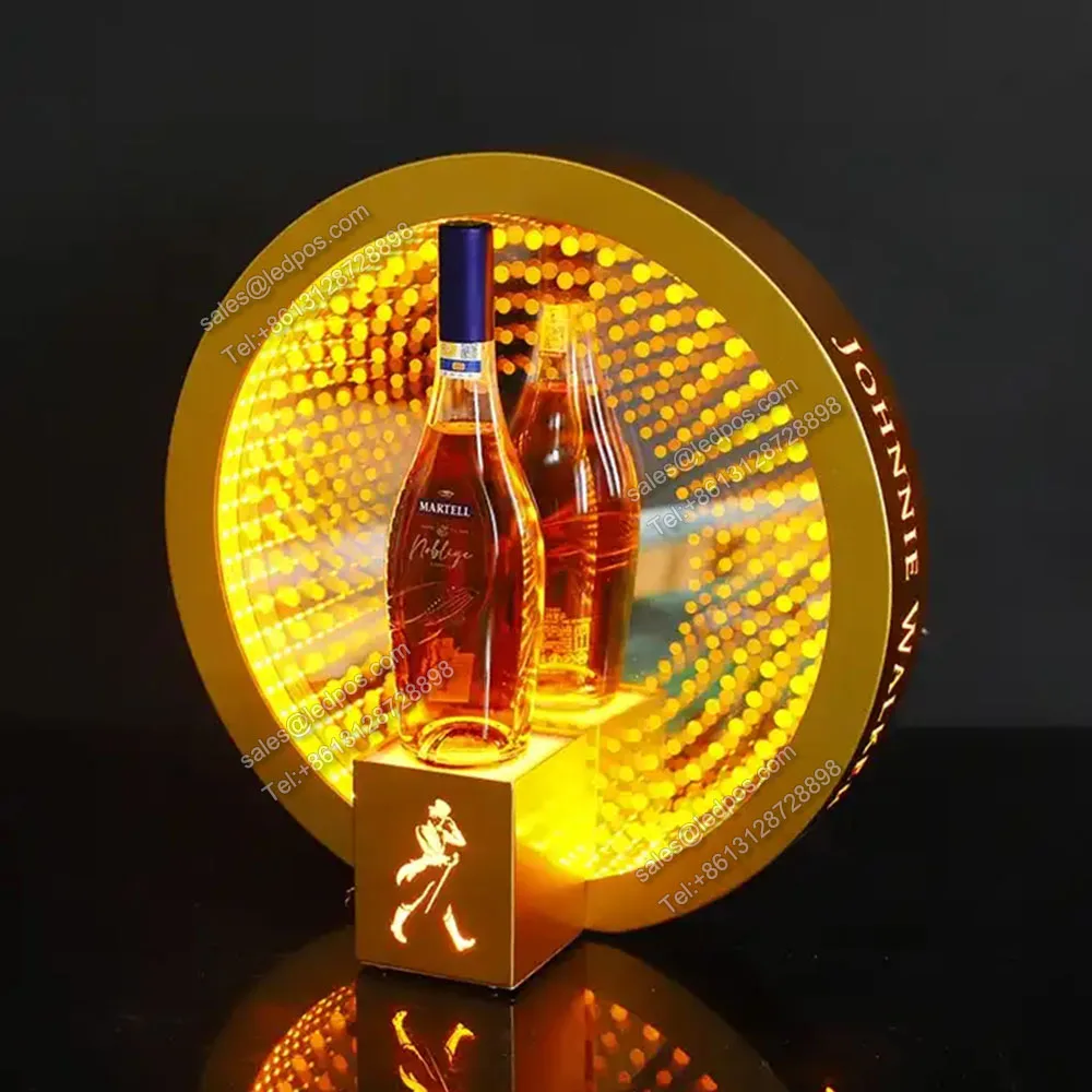 New Arrival Walker Whisky Bottle Glorifier Keep Walking Black Whiskey Led Bottle Presenter Vodka Tequila Display Rack