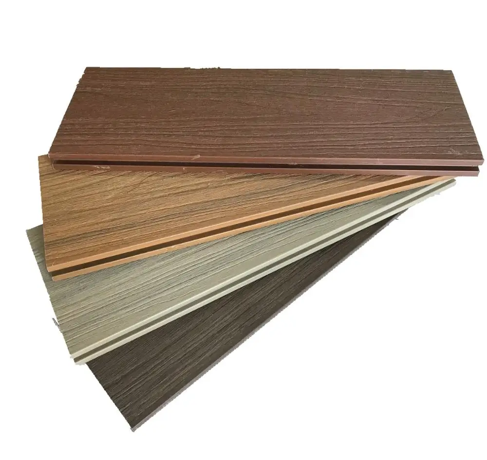 Wpc Composite Wood Outdoor Waterproof Solid Decking Embossed Flooring 140*22.5mm