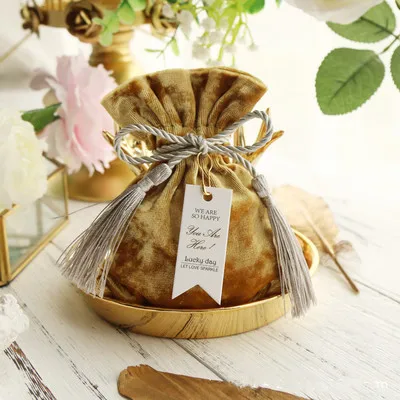 11*14cm High Quality Red Blue Pink Drawstring Candy Pouch Packing Bags Wedding Gift Bag Tassel Velvet Bag