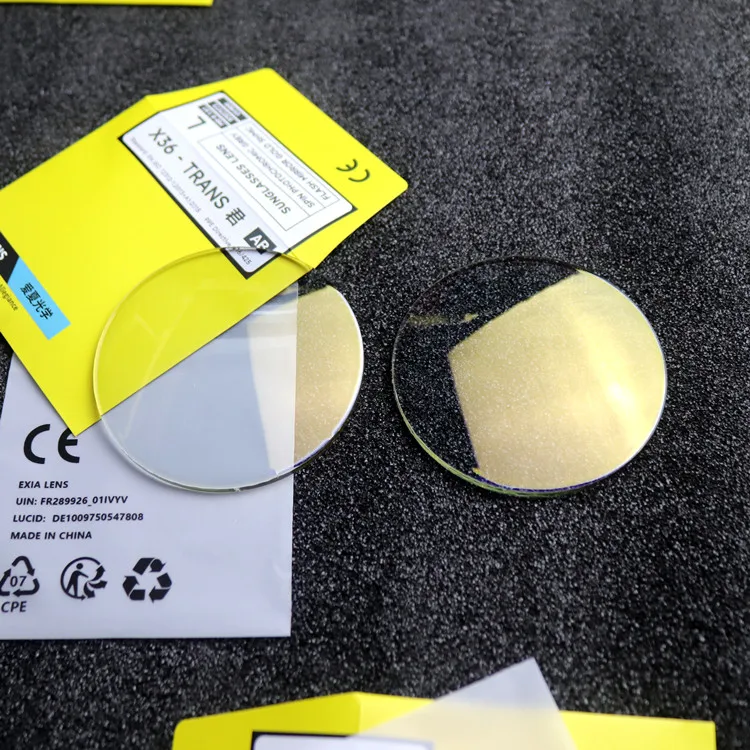 EXIA Lens X36 Sunglasses Lens Spin Coating Photochromic Grey Flash Mirror Gold SHMC UV400 MR-8 1.61 Fast Change Color Lens