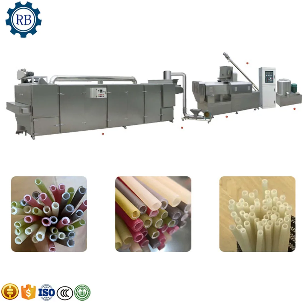 Manufacture edible tableware processing machine edible drink straw rice flour mixer straw making machine price