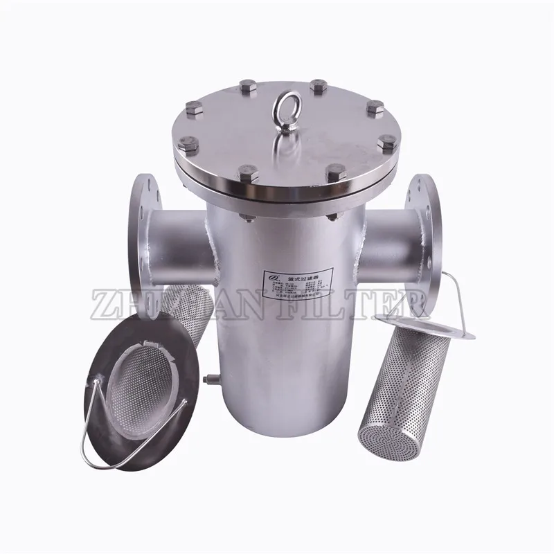 Ammonia gas liquid ammonia purification filter large particle interception stainless steel basket filter decontamination