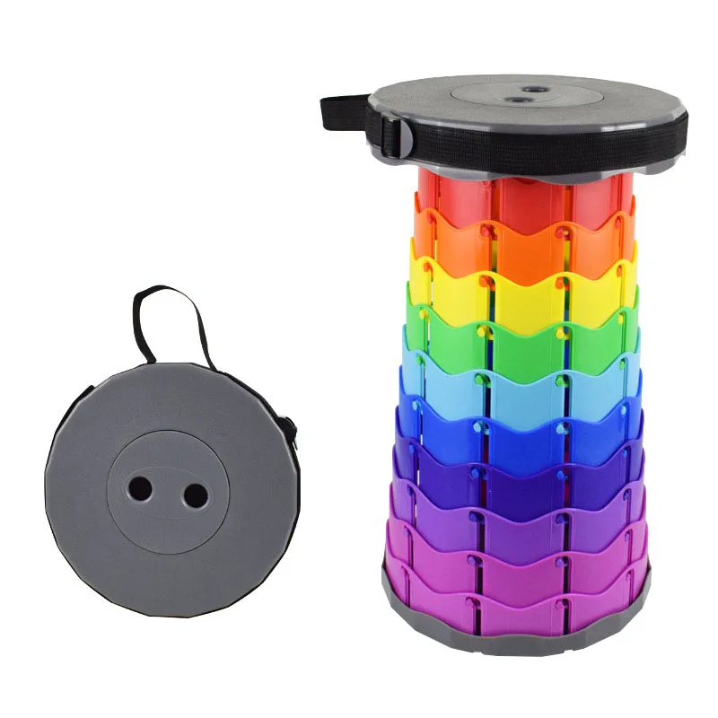 Fold Up Stool 200Kg Loading 25Cm Diameter 45Cm High Folding Round Stool Portable Garden Plastic Folding Stools