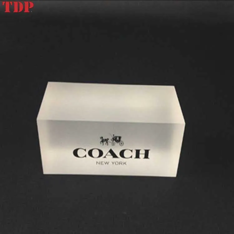 Manufacturer Hot Sale Custom Clear Solid Frosted acrylic glass block with Print Engraved Logo