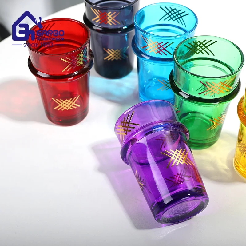 170ml arabic style color spray decal printing decorative moroccan tea cup turkish cups wholesaler supplier