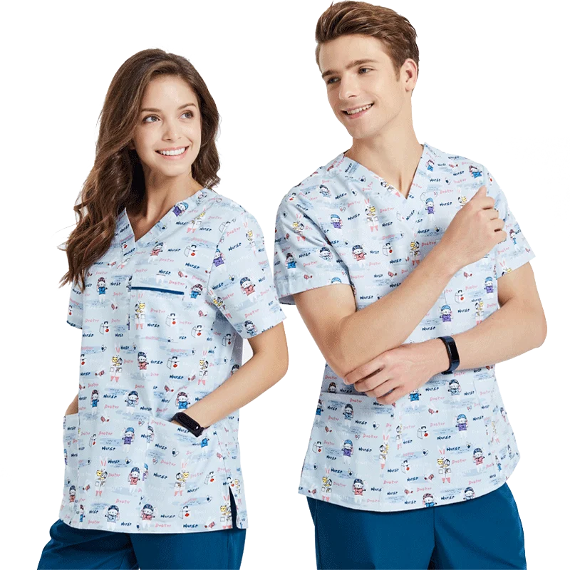 2022 Trend Beautiful Nursing Uniform Color Scrubs Gown Surgical Nurse Uniform Hospital Medical Scrubs Uniform for Hospital Woven