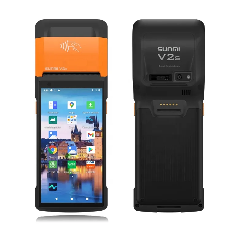 Sunmi V2S Billing Machine handheld pos terminal android Printer Touch Screen Cash Register Code Scanner mobile pos