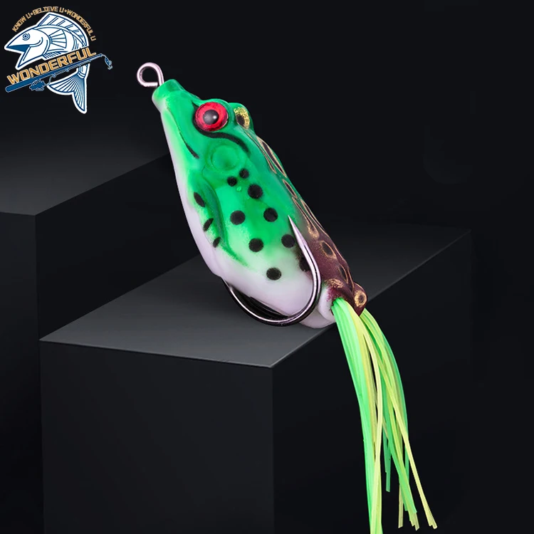 Promotion Factory Price Fishing tackle bionic bait Soft 3D Eyes Frog Lure 9g Artificial plastic vivid Bait Fishing for Top Water