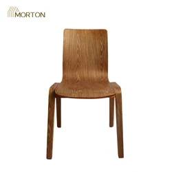 Modern design convenient double-sided wooden leather seat wooden chair foot dining chair supplier