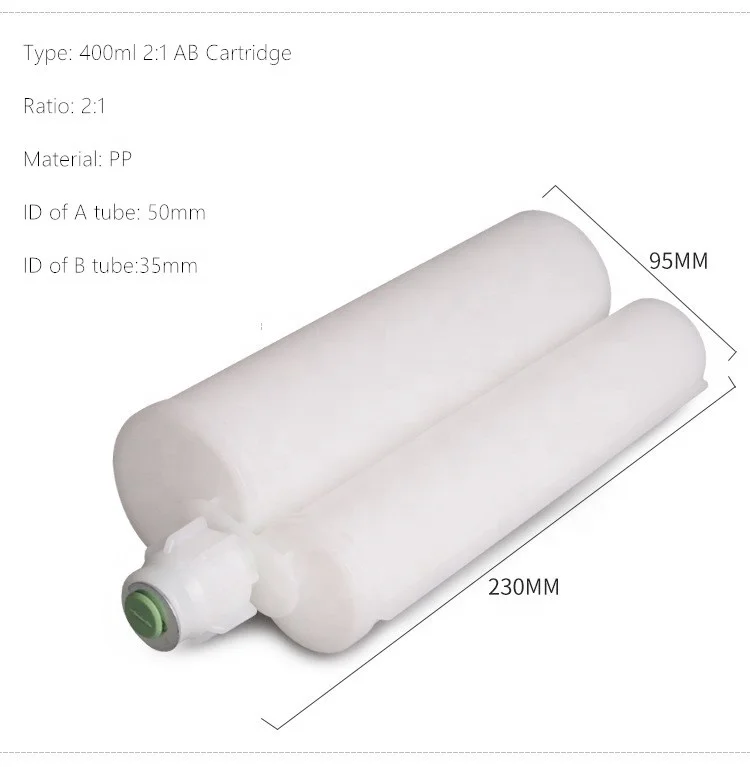 Two-component Epoxy Cartridge 400ml 2:1 AB Adhesive Caulking Cartridge